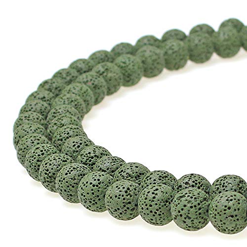 jartc Perlen Für Energie Armbänder Yoga Armband Armband DIY Natürlichen Grün Lava Perlen Lavastein 38 Stück, 34 cm, 10 mm von jartc