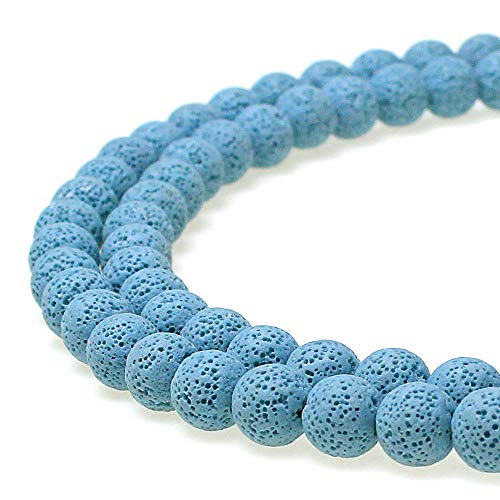 jartc Perlen Für Energie Armbänder Yoga Armband Armband DIY Natürlichen Hellblau Lava Perlen Lavastein 45 Stück, 34 cm, 8 mm von jartc