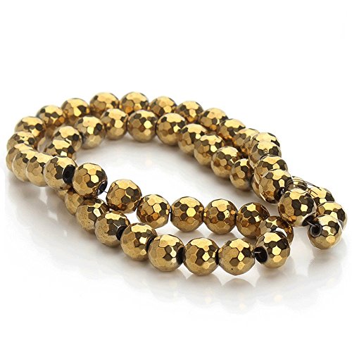 jartc Perlen Für Energie Armbänder Yoga Armband Armband DIY Natürlichen Perlen Nichtmagnetische Facettiert Golden Hematit 95 Stück, 34 cm, 4 mm von jartc