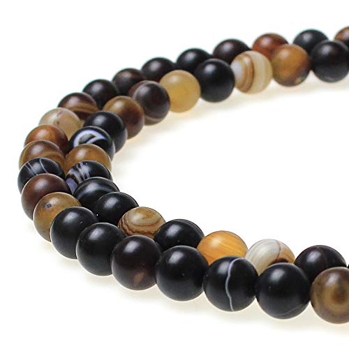 jartc Perlen Für Energie Armbänder Yoga Armband Armband DIY Naturstein Perlen Mattierte Braune Gestreiften Achat 45 Stück, 34 cm, 8 mm jartc Perlen Für Energie Armbänder Yoga Armband Armband DIY Naturstein Perlen Mattierte Braune Gestreiften Achat 45 Stück, 34 cm, 8 mm von jartc