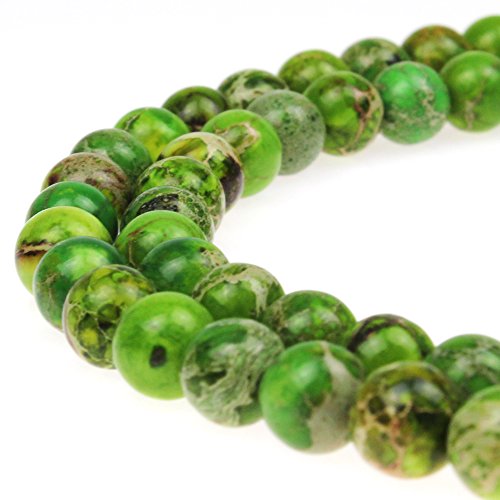 jartc Perlen Für Energie Armbänder Yoga Armband Armband DIY Perlen Frucht Grün Kaiserlicher Jaspis 32 Stück, 34 cm, 12 mm von jartc