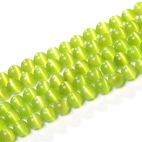 jartc Perlen Für Energie Armbänder Yoga Armband Armband DIY Perlen Frucht Grün Katzenauge Stein 38 Stück, 34 cm, 10 mm von jartc