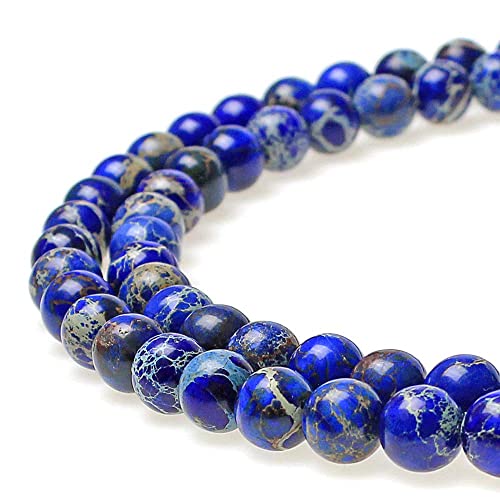 jartc Perlen Für Energie Armbänder Yoga Armband Armband DIY Perlen Hellblau Kaiserlicher Jaspis 45 Stück, 34 cm, 8 mm von jartc