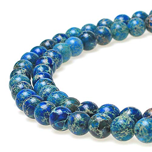 jartc Perlen Für Energie Armbänder Yoga Armband Armband DIY Perlen Himmelblau Kaiserlicher Jaspis 38 Stück, 34 cm, 10 mm von jartc