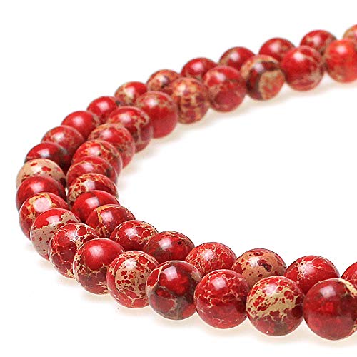 jartc Perlen Für Energie Armbänder Yoga Armband Armband DIY Perlen Rot Kaiserlicher Jaspis 60 Stück, 34 cm, 6 mm von jartc