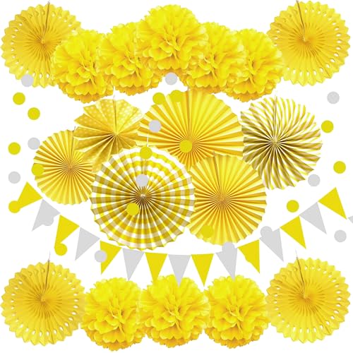 jascaela Party Dekorationen Set - Wimpel Banner Flaggen, Pom Poms Blumen, Kreis Punkte Hängende Girlande, Papierfächer, Wabenball für Geburtstag Babyparty Abschlussfeier jascaela Party Dekorationen Set - Wimpel Banner Flaggen, Pom Poms Blumen, Kreis Punkte Hängende Girlande, Papierfächer, Wabenball für Geburtstag Babyparty Abschlussfeier von jascaela
