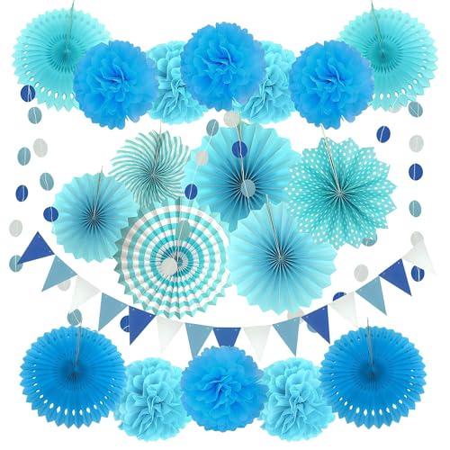 jascaela Party Dekorationen Set - Wimpel Banner Flaggen, Pom Poms Blumen, Kreis Punkte Hängende Girlande, Papierfächer, Wabenball für Geburtstag Babyparty Abschlussfeier jascaela Party Dekorationen Set - Wimpel Banner Flaggen, Pom Poms Blumen, Kreis Punkte Hängende Girlande, Papierfächer, Wabenball für Geburtstag Babyparty Abschlussfeier von jascaela