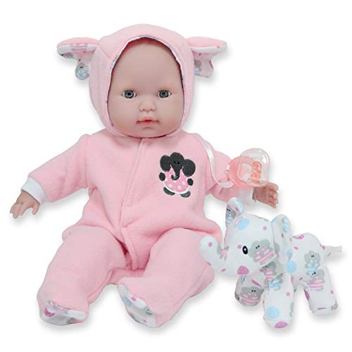 jc toys Berenguer Boutique-Puppe, 38 cm, weicher Körper, Augen öffnen und schließen, inklusive Kleidung und Plüschtier, Elefant, Rosa, entworfen von Berenguer, ab 2 Jahren jc toys Berenguer Boutique-Puppe, 38 cm, weicher Körper, Augen öffnen und schließen, inklusive Kleidung und Plüschtier, Elefant, Rosa, entworfen von Berenguer, ab 2 Jahren von jc toys