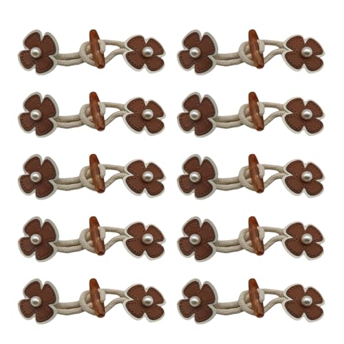 10 Stück Blumen Verschlüsse Knöpfe Retro Horn Knopf Leder Nähen Zubehör von jdstty