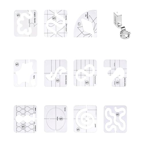 13-teiliges Quiltschablonen-Set mit Freibewegung, transparentes Nählineal, Quiltschablone, einfach zu bedienen, Acryl, Quilt-Lineal 13-teiliges Quiltschablonen-Set mit Freibewegung, transparentes Nählineal, Quiltschablone, einfach zu bedienen, Acryl, Quilt-Lineal von jdstty