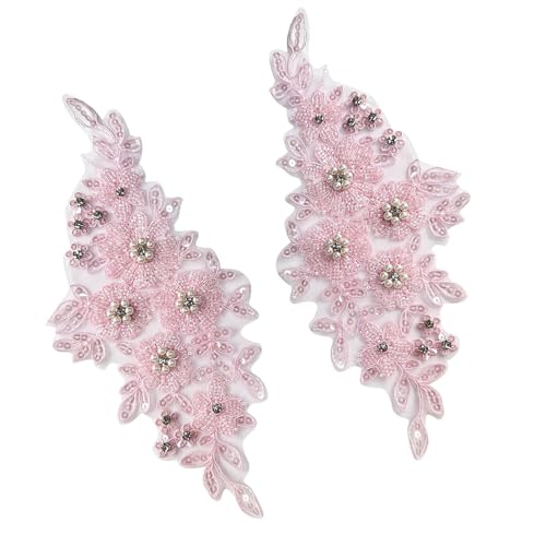 Stickerei-Applikation mit Strasssteinen, Perlen, zum Aufnähen, Hochzeitskleid, Abendkleid, Dekoration Stickerei-Applikation mit Strasssteinen, Perlen, zum Aufnähen, Hochzeitskleid, Abendkleid, Dekoration von jdstty