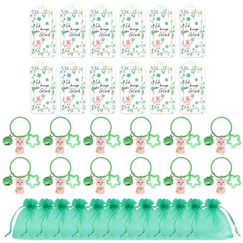 jdstty 12pcs Irish Festival Celebration Luck Piggy Keychains Für Partygäste Keyring Accessoires Stylische Party Souvenirs von jdstty