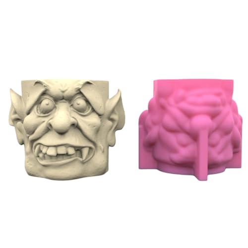 jdstty 3D-Monster-Silikonform, handgefertigt, Beton, Vase, Blumentöpfe, Gips, Epoxidharz, Stifthalter, Formen, Heimdekoration von jdstty