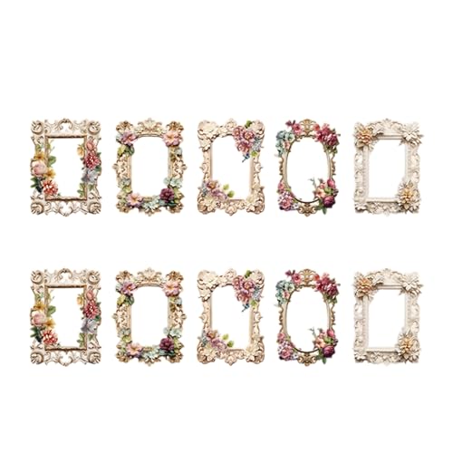10Sheets Vintage Geprägte Ausschnittsrahmenkarten Scrapbooking Hintergrundpapier Für Journaling Fotoalbum Paper Craft Journal Supplies von jebyltd