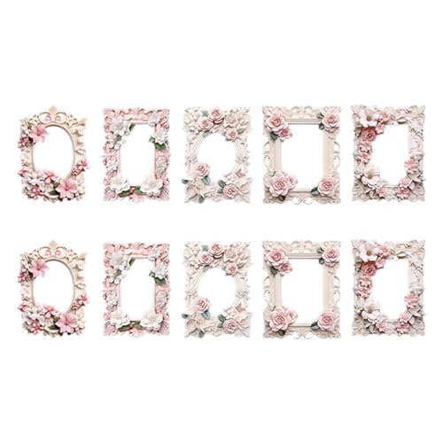 10Sheets Vintage Geprägte Ausschnittsrahmenkarten Scrapbooking Hintergrundpapier Für Journaling Fotoalbum Paper Craft Journal Supplies von jebyltd