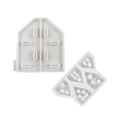 2pcs House Geformte Silikonformen Kerzenhalter Formen Für Kerzenhalter Gipsdekoration Epoxidharz Silikonhandwerk von jebyltd