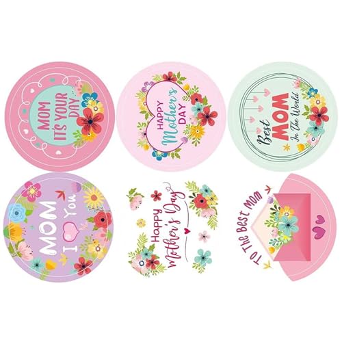 500pcs Muttertag Handel Aufkleber 1 Zoll Blumenversiegelungsaufkleber Wickel Etikett Für Die Hüllkartenkartenmutterkartenkartendekoration von jebyltd