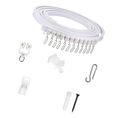 Einfache Installation Biegbare Vorhangstrecken Kits 1/2/3/5meter Flexibilität Deckenschienen Für Duschraum Fensterbehandlungen Privatsphäre Vorhangspur Set Set von jebyltd