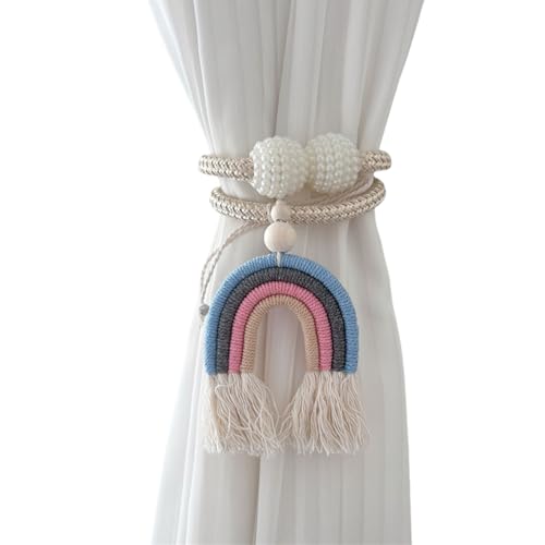 Vorhangsteuerpaare Regenbogen Quasten Vorhanghalter Mit Clips Kinder Raumdekoration Handgefertigte Verzierungen von jebyltd