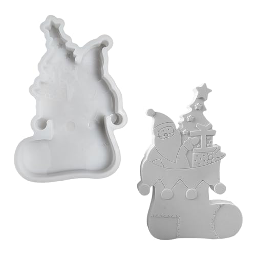 Weihnachtsstrumpf Silikonkerzenformen Für Epoxidharz Kerzenseife Süßigkeiten Schokolade Fondant Weihnachtsdekoration Backwerkzeug von jebyltd