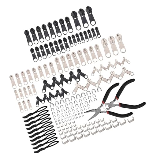jebyltd 197 PCs Reißverschlüsse Reparaturkits Reißverschlüsse Ersatz Durch Werkzeug Und Verlängerung Von Ziehungen Für Gepäckbeutel von jebyltd
