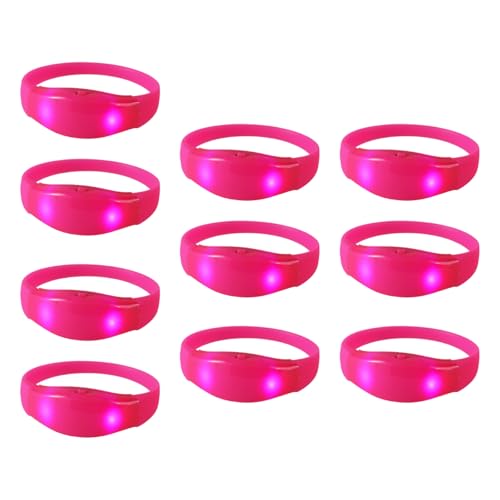 jebyltd Packung Von 10 LED Silikonarmbändern Blinkt Leuchten Armband Accessoire Multicolor Handgelenkbänder Schmuck Für Party Glühen Armbänder jebyltd Packung Von 10 LED Silikonarmbändern Blinkt Leuchten Armband Accessoire Multicolor Handgelenkbänder Schmuck Für Party Glühen Armbänder von jebyltd