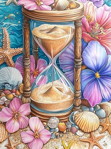 Diamond Painting Set für Erwachsene und Kinder-Sanduhr Diamond Painting Kits, 5D Blume Diamant Malerei Set, DIY Diamantmalerei Basteln Bilder Arts, Home Wand Décor -Leinwandgemälde 30x40cm R-3 von jeihenhg