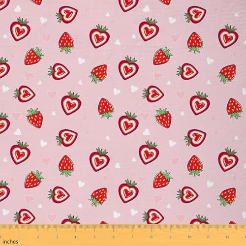 Kinder-Erdbeerstoff, 2 Meter, niedliches Herzmuster, Polsterstoff für Stühle für Jungen, Mädchen, Teenager, Schlafzimmer, Dekoration, Kawaii-Erdbeere für Zuhause, DIY-Projekte, atmungsaktiv, für Damen Kinder-Erdbeerstoff, 2 Meter, niedliches Herzmuster, Polsterstoff für Stühle für Jungen, Mädchen, Teenager, Schlafzimmer, Dekoration, Kawaii-Erdbeere für Zuhause, DIY-Projekte, atmungsaktiv, für Damen von jejeloiu