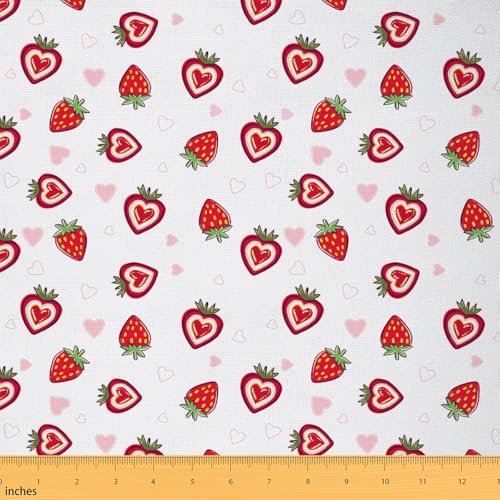 Kinder-Erdbeerstoff, 91 cm, niedliches Herzmuster, Polsterstoff für Stühle für Jungen, Mädchen, Teenager, Schlafzimmer, Dekoration, Kawaii-Erdbeere für Zuhause, DIY-Projekte, atmungsaktiv, für Damen Kinder-Erdbeerstoff, 91 cm, niedliches Herzmuster, Polsterstoff für Stühle für Jungen, Mädchen, Teenager, Schlafzimmer, Dekoration, Kawaii-Erdbeere für Zuhause, DIY-Projekte, atmungsaktiv, für Damen von jejeloiu