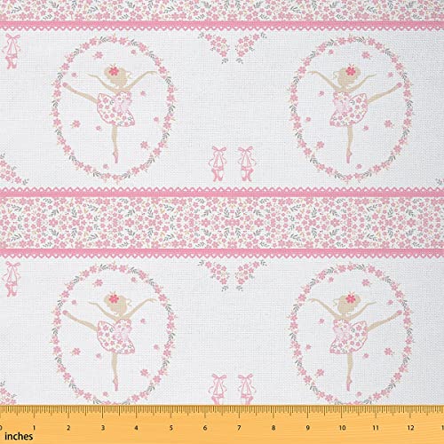 Polsterstoff für Ballett-Mädchen, 91 cm, botanisches Blumenmuster, bedruckt, Meterware, Ballerina-Dekor, dekorativer wasserdichter Outdoor-Stoff, wasserdicht, modern, trendig, rosa, weiß Polsterstoff für Ballett-Mädchen, 91 cm, botanisches Blumenmuster, bedruckt, Meterware, Ballerina-Dekor, dekorativer wasserdichter Outdoor-Stoff, wasserdicht, modern, trendig, rosa, weiß von jejeloiu
