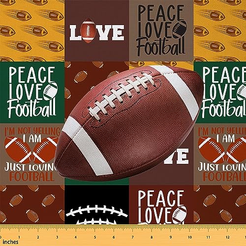 Polsterstoff für Stühle, American Football, Rugby-Stoff, Geschenk für Fußballliebhaber, dekorativer wasserdichter Outdoor-Stoff, Büffelkaro, Outdoor-Stoff, ca. 2 m von jejeloiu