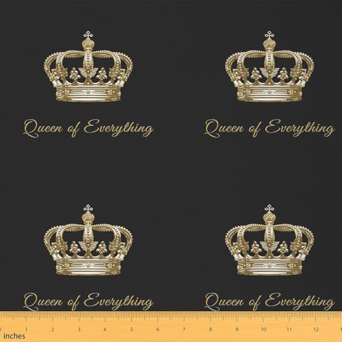 Polsterstoff mit Queen-Muster für Stühle, Kinder, Krone, bedruckter Stoff, Meterware pro Yard modern, dekorativ, wasserdicht, Outdoor-Stoff für Raumdekoration, abstrakte Kunst, Gold, Schwarz, 91 cm Polsterstoff mit Queen-Muster für Stühle, Kinder, Krone, bedruckter Stoff, Meterware pro Yard modern, dekorativ, wasserdicht, Outdoor-Stoff für Raumdekoration, abstrakte Kunst, Gold, Schwarz, 91 cm von jejeloiu