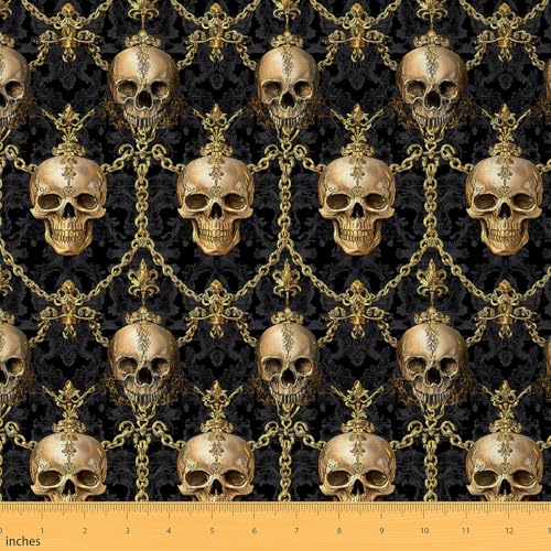 Stoff mit Halloween-Motiv, 4,5 m lang, Totenkopf für Zuhause, DIY-Projekte, wasserdicht, für drinnen und draußen, Dekoration für Kinder, Teenager, Erwachsene, Skelettdruck, Polsterstoff für Stühle Stoff mit Halloween-Motiv, 4,5 m lang, Totenkopf für Zuhause, DIY-Projekte, wasserdicht, für drinnen und draußen, Dekoration für Kinder, Teenager, Erwachsene, Skelettdruck, Polsterstoff für Stühle von jejeloiu