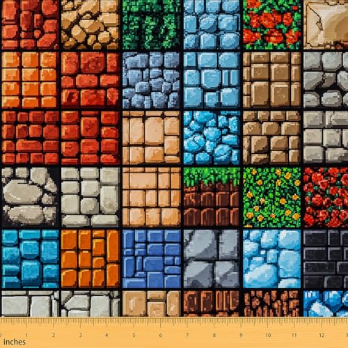 jejeloiu 2 Yards Gaming Stoff by The Yard Pixel Game Element Polsterstoff für Stühle Vintage für Home DIY Projekte, wasserdichte Indoor Outdoor Dekor, Polyester jejeloiu 2 Yards Gaming Stoff by The Yard Pixel Game Element Polsterstoff für Stühle Vintage für Home DIY Projekte, wasserdichte Indoor Outdoor Dekor, Polyester von jejeloiu