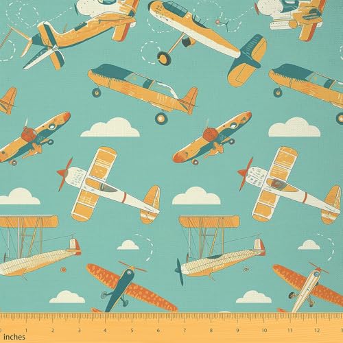 jejeloiu 3D-Flugzeugstoff von The Yard für Kinder, Jungen, Mädchen, Flugzeugdruck, dekorativ, wasserdicht, Outdoor-Stoff, Flugzeug, fliegende Wolken, Polsterstoff für Stühle, 2 Yards, grüner jejeloiu 3D-Flugzeugstoff von The Yard für Kinder, Jungen, Mädchen, Flugzeugdruck, dekorativ, wasserdicht, Outdoor-Stoff, Flugzeug, fliegende Wolken, Polsterstoff für Stühle, 2 Yards, grüner von jejeloiu