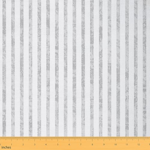 jejeloiu Grau gestreifter Stoff von The Yard Modern Simple Polsterstoff für Stühle Niedliche Geometrie Wasserdicht Indoor Outdoor Dekor für DIY Nähen Handwerk Projekte 91 cm von jejeloiu