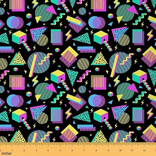 jejeloiu Memphis Stoff im 80er-90er-Jahre-Stil, geometrischer Polsterstoff für Stühle, Retro-Mode-Stil, bunt, dekorativ, wasserdicht, Outdoor-Stoff, 91 cm jejeloiu Memphis Stoff im 80er-90er-Jahre-Stil, geometrischer Polsterstoff für Stühle, Retro-Mode-Stil, bunt, dekorativ, wasserdicht, Outdoor-Stoff, 91 cm von jejeloiu