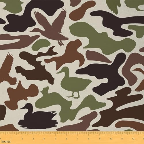 jejeloiu Stoff mit Enten-Camouflage-Muster, 4 Meter, für Kinder, Ente, Jagd, Camouflage, Polsterstoff für Stühle, für Jungen, Mädchen, Teenager, Jäger, Armee-Stoff für Zuhause, DIY-Projekte von jejeloiu