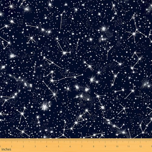 jejeloiu Stoff mit Sternenhimmel, Weltraum, Galaxie, Polsterstoff zum Nähen, Basteln, Sternen-Thema, wasserdicht, für Innen- und Außenbereich, Dekoration für Zuhause, DIY-Projekte, 91 cm von jejeloiu
