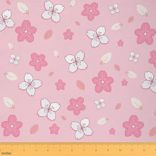 jejeloiu Stoff mit rosa Kirschblüten, 2 Meter, für Kinder, Mädchen, japanischer Stil, wasserdicht, Outdoor-Stoff für Jungen, Teenager, Sakura-Blume, Polsterstoff für Stühle, Polsterstoff, Dekoration jejeloiu Stoff mit rosa Kirschblüten, 2 Meter, für Kinder, Mädchen, japanischer Stil, wasserdicht, Outdoor-Stoff für Jungen, Teenager, Sakura-Blume, Polsterstoff für Stühle, Polsterstoff, Dekoration von jejeloiu