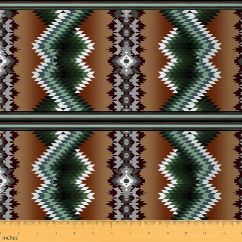 jejeloiu The Yard Western-Aztekenstoff, 2,7 m, Vintage, rustikal, Südwesten, Indianer-Bauernhaus-Polsterstoff, Boho, grün-weiß, geometrisch, für Heimwerker-Projekte, wasserdicht, Innen- und jejeloiu The Yard Western-Aztekenstoff, 2,7 m, Vintage, rustikal, Südwesten, Indianer-Bauernhaus-Polsterstoff, Boho, grün-weiß, geometrisch, für Heimwerker-Projekte, wasserdicht, Innen- und von jejeloiu