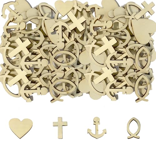 jenich 120Pcs Taufe Kommunion Streudeko: Holz-Konfetti für Jungen & Mädchen - Kreuz, Schiffsanker, Herz, Fisch - Taufe, Kommunion, Konfirmation, Firmung - Tischdeko & Einladungen jenich 120Pcs Taufe Kommunion Streudeko: Holz-Konfetti für Jungen & Mädchen - Kreuz, Schiffsanker, Herz, Fisch - Taufe, Kommunion, Konfirmation, Firmung - Tischdeko & Einladungen von jenich
