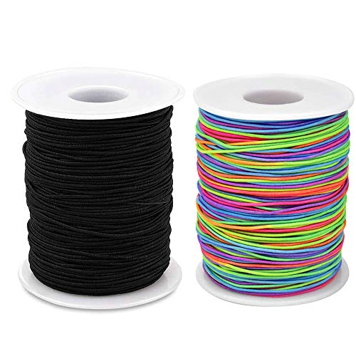 2 Rollen 200m Elastische Schnur 1mm elastische Faden Perlenschnur Regenbogen Schwarz Gummiband Gummischnur Nylon Bastelnschnur zum Auffädeln Perlen Armband 2 Rollen 200m Elastische Schnur 1mm elastische Faden Perlenschnur Regenbogen Schwarz Gummiband Gummischnur Nylon Bastelnschnur zum Auffädeln Perlen Armband von jenich