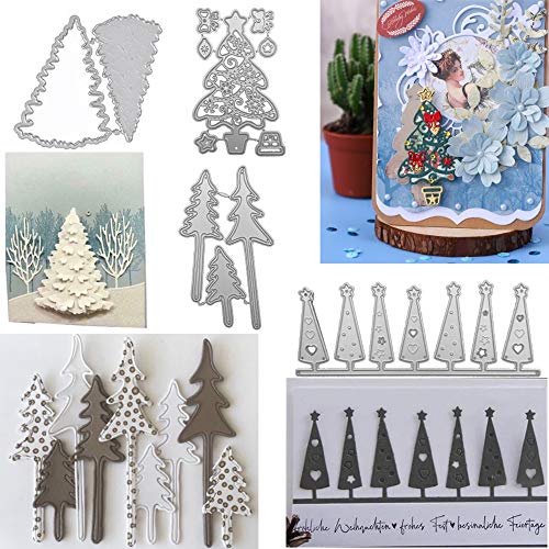 4Pcs Stanzschablone Stanzformen Prägeschablonen Cutting Dies Schablonen Metall Weihnachten Weihnachtsbaum Stanzbögen für Scrapbooking DIY Karten Album Kunsthandwerk von jenich