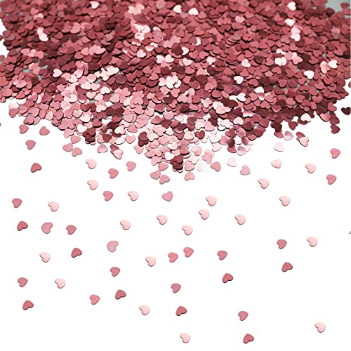 30 g rotgoldenes, metallisch glänzendes Herz-Konfetti, 6 mm herzförmiges Glitzer-Konfetti, Brautparty, Herz-Konfetti, Metallfolie, Tischkonfetti-Dekorationen für Junggesellinnenabschied, 30 g rotgoldenes, metallisch glänzendes Herz-Konfetti, 6 mm herzförmiges Glitzer-Konfetti, Brautparty, Herz-Konfetti, Metallfolie, Tischkonfetti-Dekorationen für Junggesellinnenabschied, von jeufun