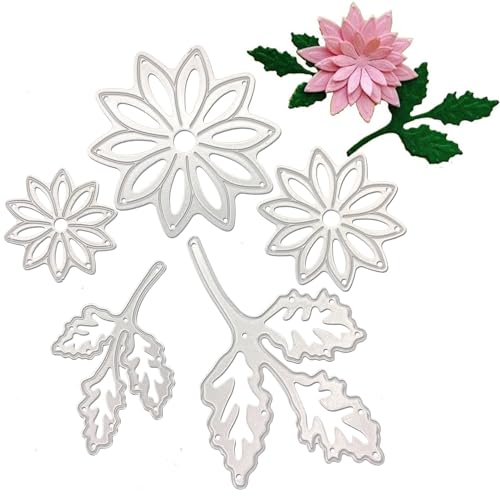 Metall-Stanzformen, Blumenblatt-Metallschablonen, Blumenblatt-Stanzformen für Bastelarbeiten, Scrapbooking, Fotoalbum, dekorative Prägepapier-Stanzformen für Kartenherstellung, 5 Stück Metall-Stanzformen, Blumenblatt-Metallschablonen, Blumenblatt-Stanzformen für Bastelarbeiten, Scrapbooking, Fotoalbum, dekorative Prägepapier-Stanzformen für Kartenherstellung, 5 Stück von jeufun