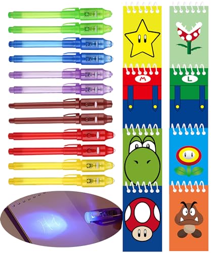 jiaoohoo UV Stift und Notizbuch, 24 Stück Super Klempner Mitgebsel Kindergeburtstag Mädchen & Jungen Kindergeburtstag Gastgeschenke, Adventskalender und Kleine Geschenke für Kinder - mari Deko von jiaoohoo