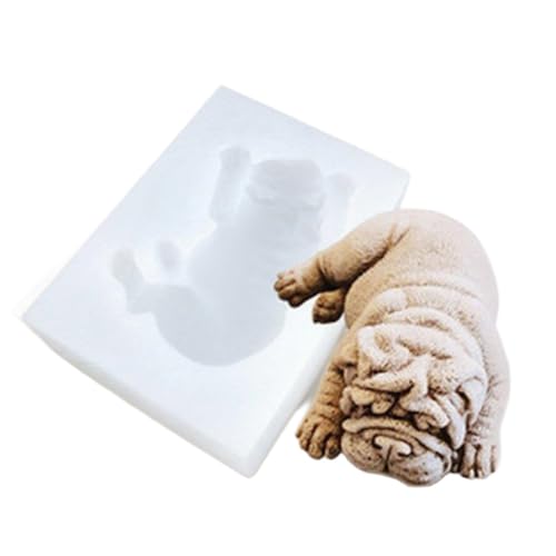 3D Hund Silikonform Niedlicher Hund DIY Fondant Mousse Dekoration Schlafender Hund Silikonform Kerzenform Seifenform Hund Silikon Formen Tier Backform (03) von jiejack