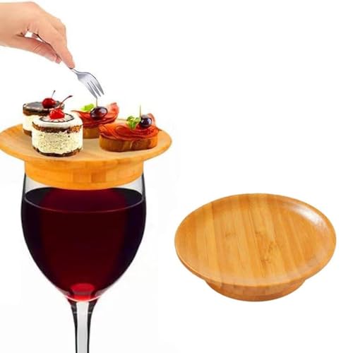 4 Stück Weinglas Topper Set Weinglas Charcuterie Topper Untersetzer, Weinglas-Charcuterie-Brettaufsatz Weinglas Aufsatz Vorspeisenteller Für Desserts,Getränke & Partyzubehör (2 Stück) von jiejack