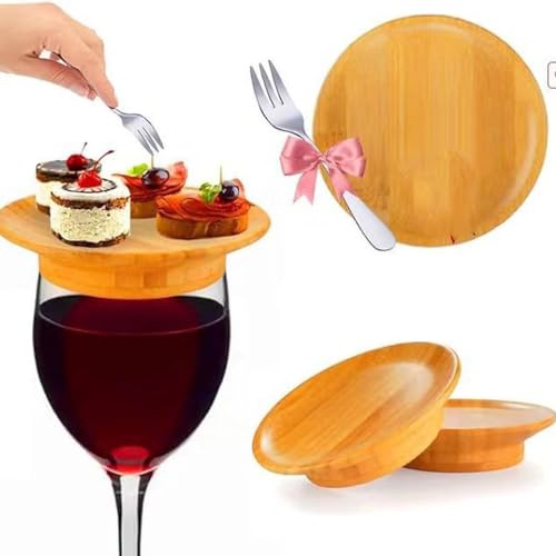 4 Stück Weinglas Topper Set Weinglas Charcuterie Topper Untersetzer, Weinglas-Charcuterie-Brettaufsatz Weinglas Aufsatz Vorspeisenteller Für Desserts,Getränke & Partyzubehör (4 Stück) von jiejack